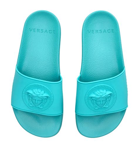 versace kids slides|versace la medusa leather slides.